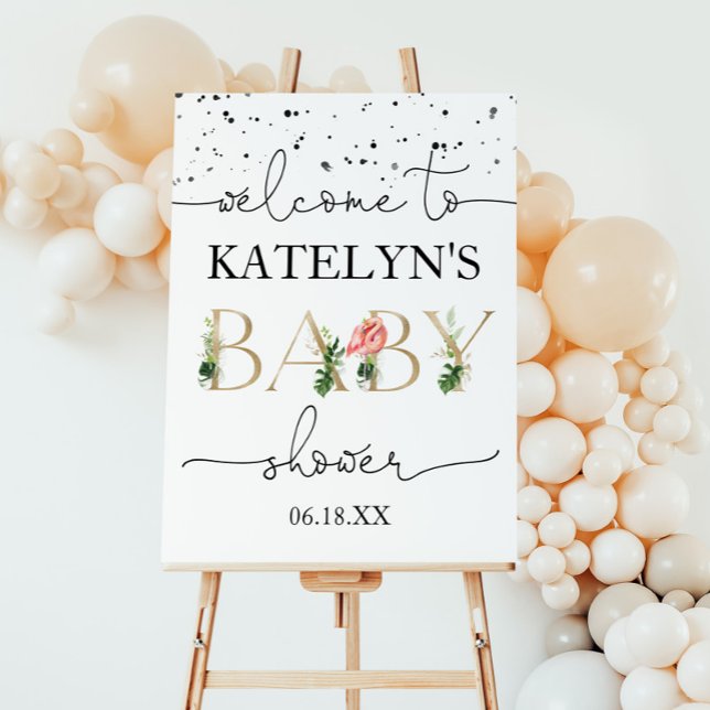 Flamingo Baby Shower Welcome Sign (Creator Uploaded)