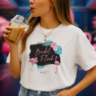 Flamingo Bachelorette Bridal Flock ID930 T-Shirt