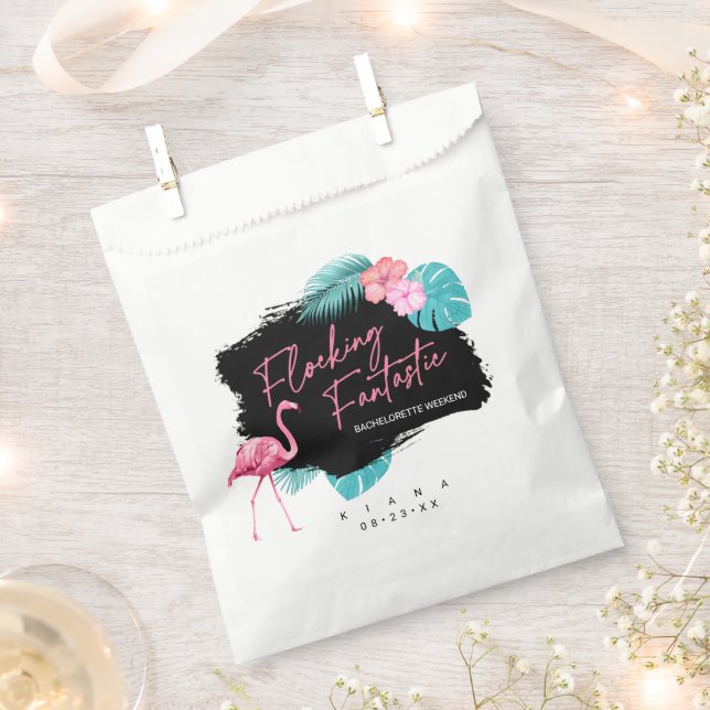 Flamingo Bachelorette Flocking Fantastic V2 ID930 Favour Bags (Clipped)