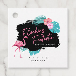 Flamingo Bachelorette Flocking Fantastic V2 ID930 Favour Tags