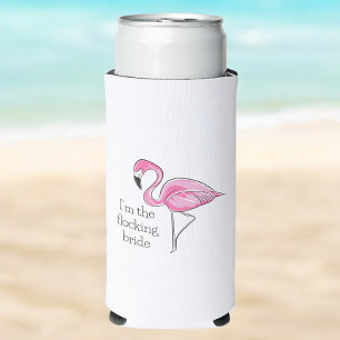 Flamingo Bachelorette Party I'm the Flocking Bride Seltzer Can Cooler