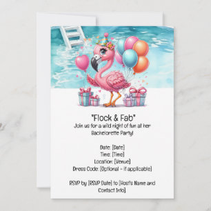 Flamingo Bachelorette party Invitation