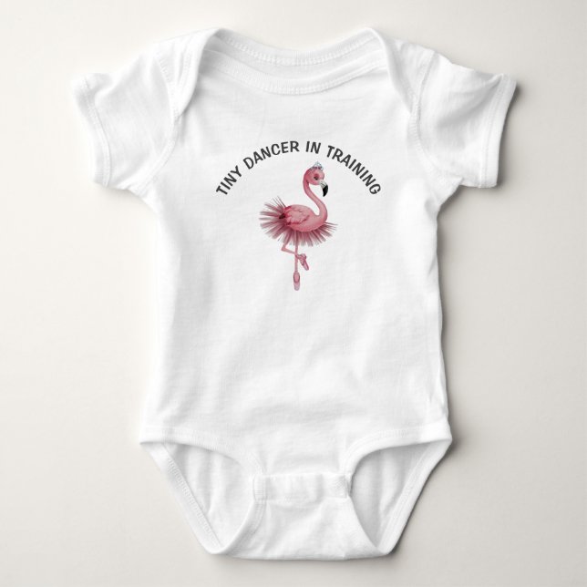 Flamingo Ballet Dancer Baby Bodysuit (Front)
