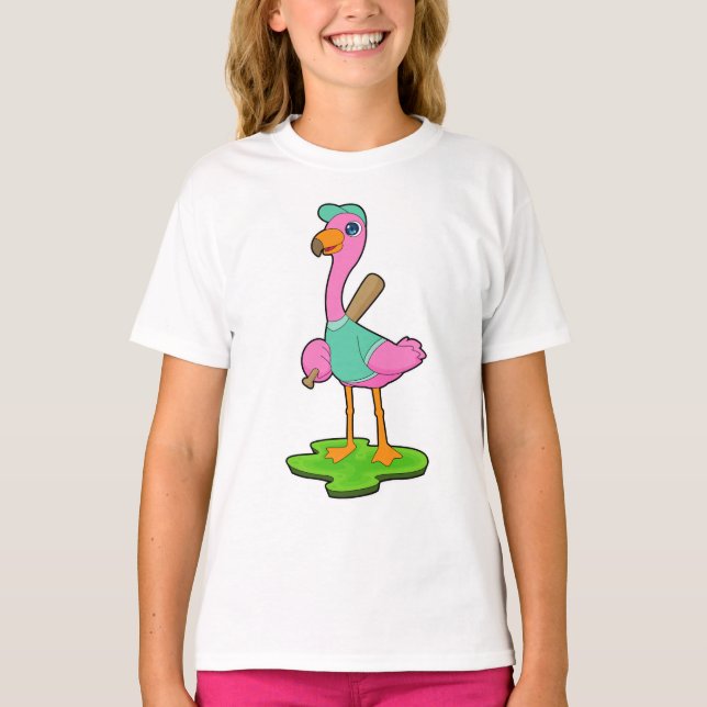 Flamingo Baseball Baseball bat T-Shirt (Front)