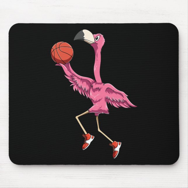 Flamingo Basketball Flamingo Playing Basketball Fl Mouse Pad (Front)