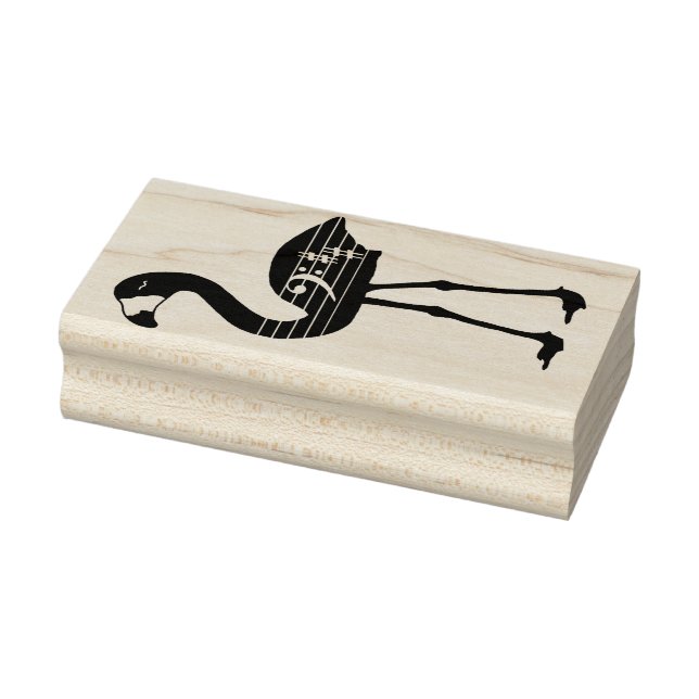 Flamingo Bass Clef Rubber Stamp (Facing Left) (Stamp)