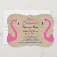 Flamingo Beach Engagement Party Invitation