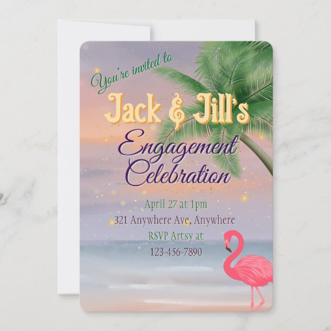 Flamingo Beach Invitation (Front)