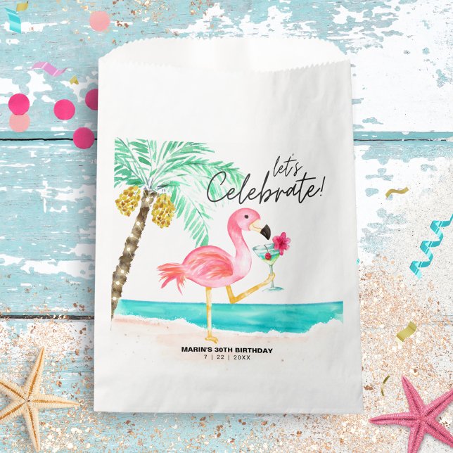 Flamingo Beach Party Tropical Birthday  Favour Bags (Creator Uploaded)