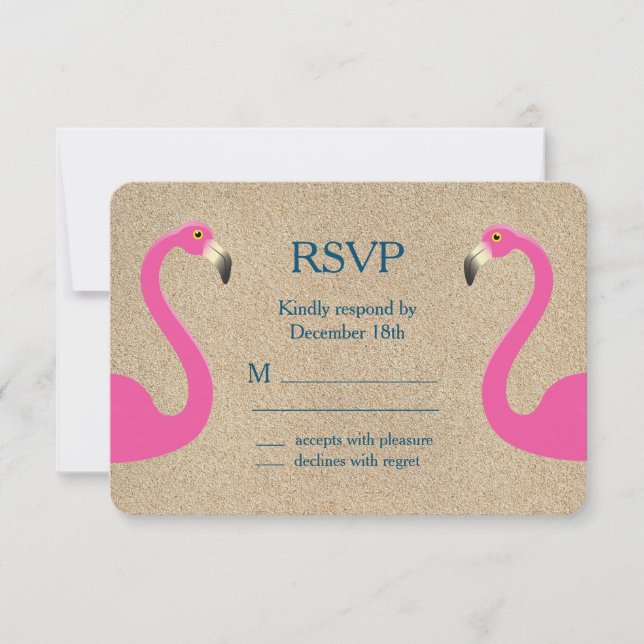 Flamingo Beach RSVP Card (Front)