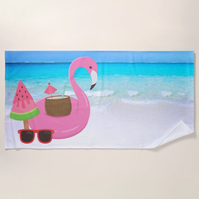 Flamingo Beach Towel (Front)
