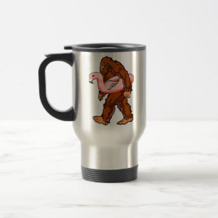 Flamingo Bigfoot Travel Mug