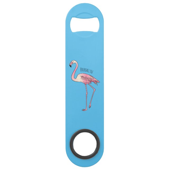 Flamingo bird cartoon illustration  (Front)