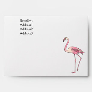 Flamingo bird cartoon illustration envelope