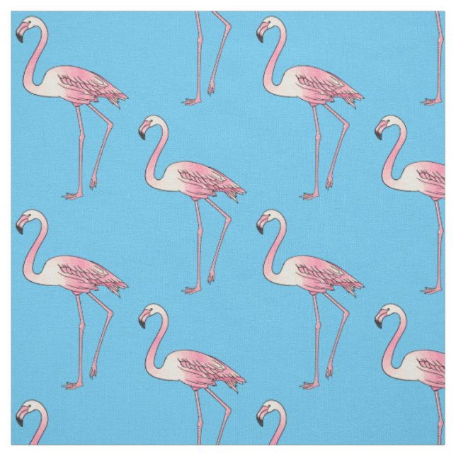Flamingo bird cartoon illustration fabric (Swatch)