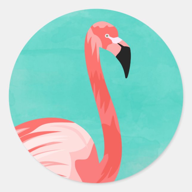 Flamingo Bird Classic Round Sticker (Front)
