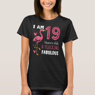 Flamingo Bird Flamingo Cute Birthday For 19 Years T-Shirt