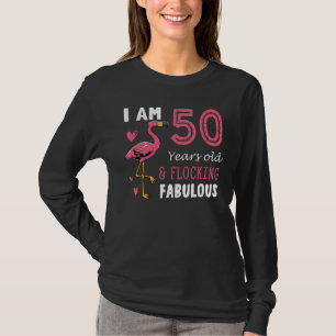 Flamingo Bird Flamingo Cute Birthday For 50 Years T-Shirt