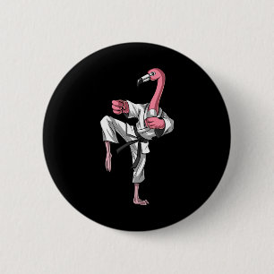 Flamingo Bird Karate Kickboxing Kung Fu Ninja Mart 6 Cm Round Badge