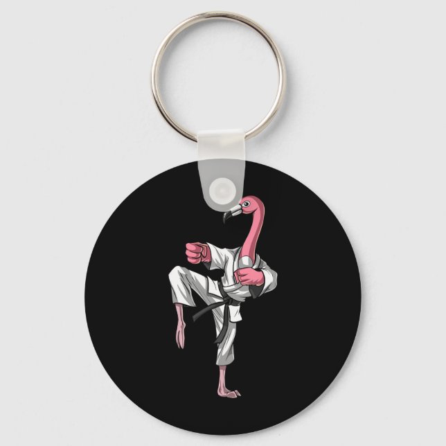 Flamingo Bird Karate Kickboxing Kung Fu Ninja Mart Key Ring (Front)