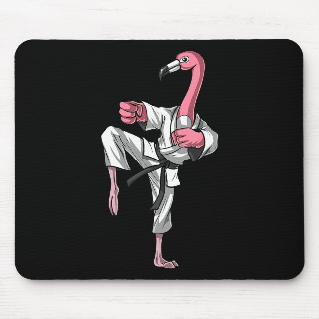 Flamingo Bird Karate Kickboxing Kung Fu Ninja Mart Mouse Pad (Front)