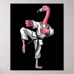 Flamingo Bird Karate Kickboxing Kung Fu Ninja Mart Poster