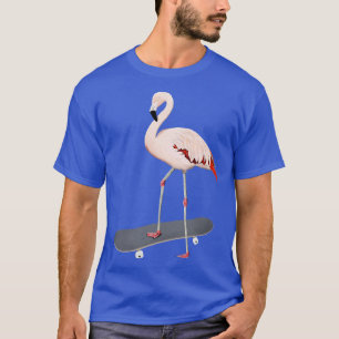 Flamingo Bird Skateboard Birdwatcher Animal Biolog T-Shirt