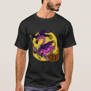 Flamingo Bird Witch Halloween T-Shirt