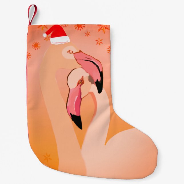 Flamingo Birds  Christmas Stocking (Front)