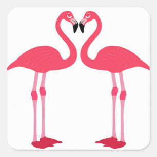 flamingo-birds-love- square sticker