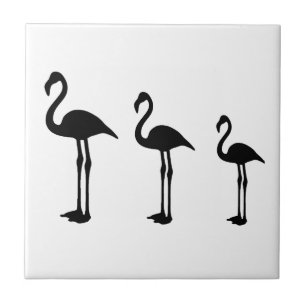 Flamingo Birds Standing Minimalistic  Tile