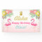 Flamingo birthday banner Tropical Luau Pineapple