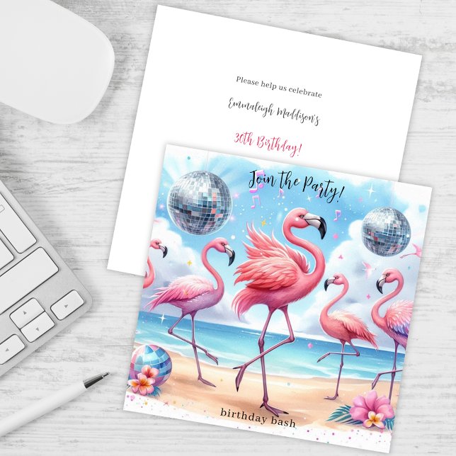 Flamingo Birthday Beach Party Invitation (Creator Uploaded)