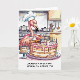 Flamingo Birthday Cake Big Batch of Fun Card