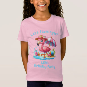 Flamingo Birthday Girl T-Shirt   Let's Flamingle