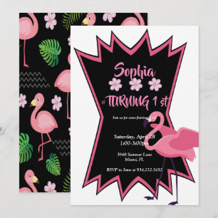 Flamingo birthday invitation