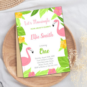 Flamingo Birthday Invitation, Flamingo Invitation