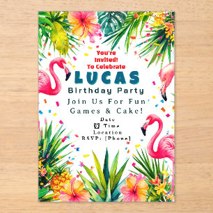 Flamingo Birthday Invitation – Personalised Kids
