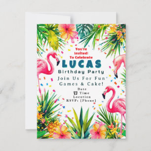 Flamingo Birthday Invitation – Personalised Kids