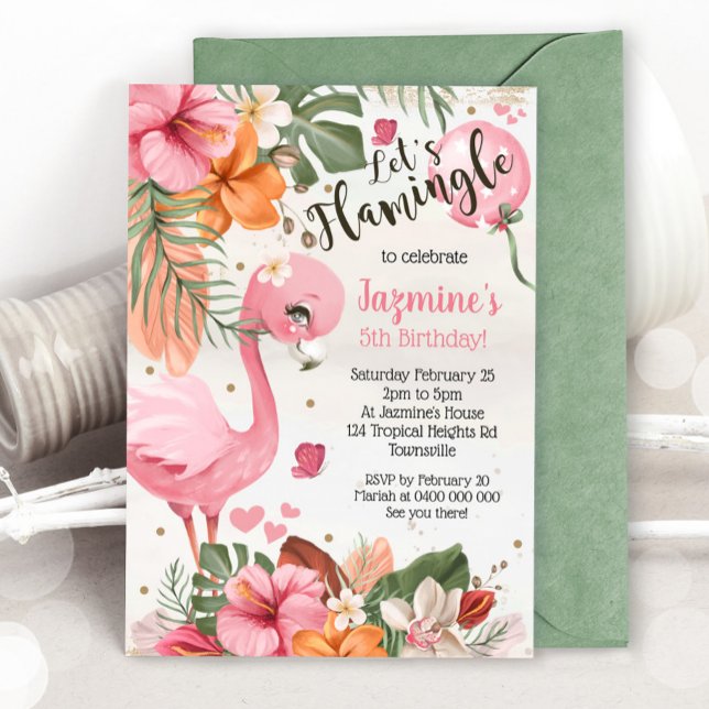 Flamingo Birthday Invitation Tropical (Creator Uploaded)