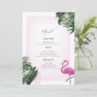 Flamingo Birthday Menu Poster, Pool Party Menu