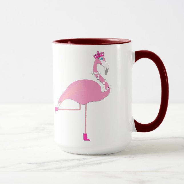 Flamingo Black 15 oz Ringer Mug (Right)