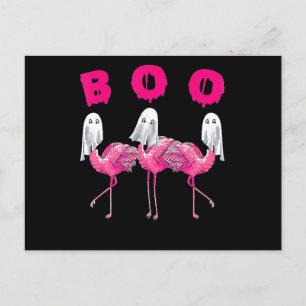 Flamingo Boo Flamingo Halloween Flamingo Ghost Holiday Postcard