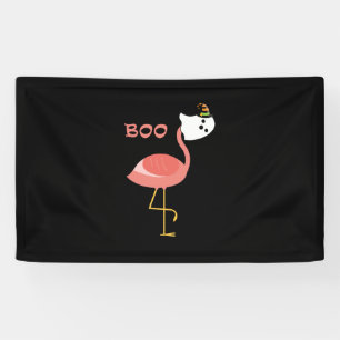 Flamingo Boo Ghost Funny Flamingo Cute Animal Banner