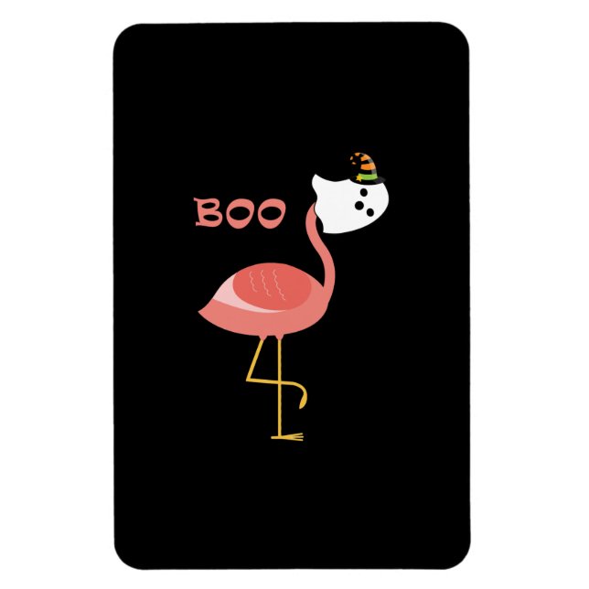 Flamingo Boo Ghost Funny Flamingo | Cute Animal Magnet (Vertical)