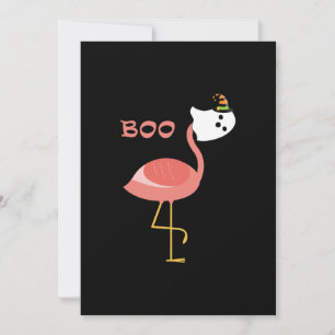 Flamingo Boo Ghost Funny Flamingo Cute Animal Thank You Card