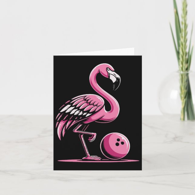 Flamingo Bowling Player Bowler  Card (Front)