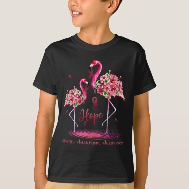 Flamingo Brain Aneurysm Awareness  T-Shirt (Front)