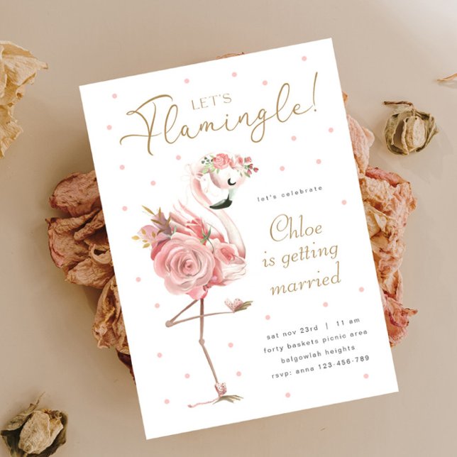 Flamingo Bridal Shower, Floral Pink Flamingo Invitation (Creator Uploaded)