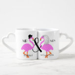 Flamingo Bride Groom Personalised Wedding Gift Coffee Mug Set<br><div class="desc">Just the thing for the newly weds a cute pair of love mugs which can easily be customised with the couples names and the date of their marriage. A special wedding gift and keepsake of their wedding day and so cute with two cute pink flamingo birds dressed as the bride...</div>
